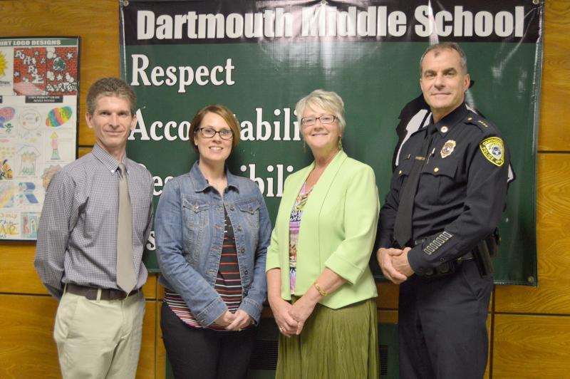 Director of Public Health Christopher Michaud, Youth Advocate Jen Cabral, Superintendent Bonny Gifford and Acting Police Chief Robert Szala are contributing to COPE, a new task force aimed at reducing substance abuse. The group also includes medical experts from around the region, the District Attorney's Office and UMass Dartmouth. BY SETH THOMAS