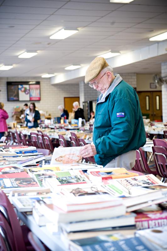 Ernest Benoit of Fall River shops around for some books. He is an avid reader and likes drama books the best. BY DOLLY GENANNT