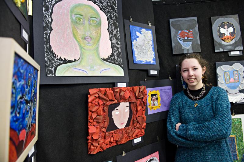 Senior Tessa Remy-Miller focused her artwork on "larger than life" figures of feminism. BY DOLLY GENANNT