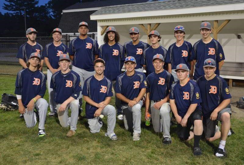 The team poses for a team photo. From left to right: Front row: Jacob Sylvia, Ben Aaronson, Austin Machado, Ben Paine, Nic Vaccari, Noah Carroll, Jon Farina. Back row: Zak Dacosta, Ethan Sherman, DJ Lopes, Kevin Santiago, Nick Vallone, Ian O'Brien, Mitchell Holmes, Alex Soares. Not pictured: Nate Jones, Anthony Perry. COURTESY KURT DREHER