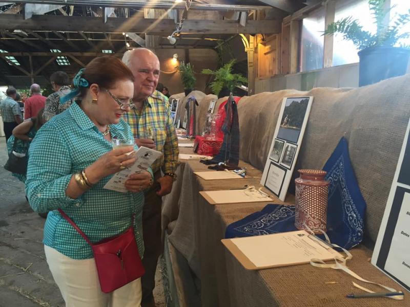 Priscilla Hill and David Melevsky browse the silent auction, Hill's favorite part of the event. BY ANGIE HILSMAN