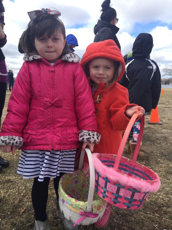 Emerson and Lorelei Bernard plant gum balls and jellybeans for the Easter Bunny every year. BY ANGIE HILSMAN