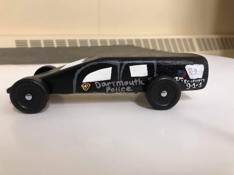 Dartmouth police surprise Pinewood Derby contestant Dartmouth