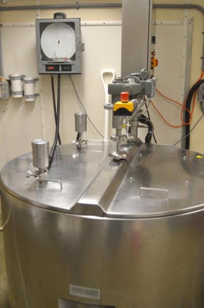 A pasteurization vat at the cheese house. For milk to be legally pasteurized, it needs to be 145 degrees for a half hour and the air space in the vat has to be at least five degrees hotter. BY SETH THOMAS