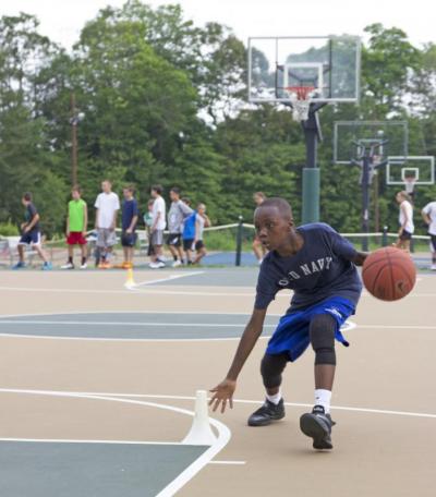 Young basketball players went through skills camps in the morning Monday, followed by games in the afternoon. BY NICK WALECKA