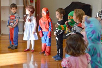 Costumed kids at Children’s Circle Nursery School perform in front of the parents for Halloween. BY SETH THOMAS