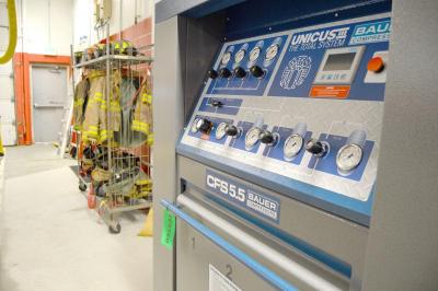 The station recently acquired an explosion-proof machine used to fill tanks with breathable air. The device was purchased through a FEMA grant. BY SETH THOMAS