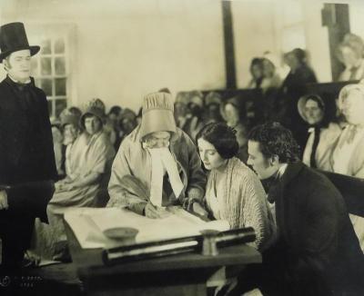 Thomas Allen Dexter, played by Raymond McKee, and Patience Morgan marry at the Meeting House. Courtesy of: New Bedford Whaling Museum