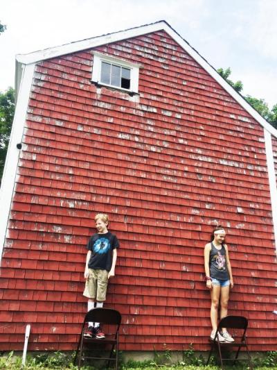 Before the activity, the two teenaged contestants nervously await their fate