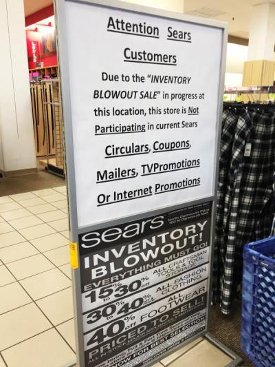 The Sears Dartmouth store will no longer be honoring coupons