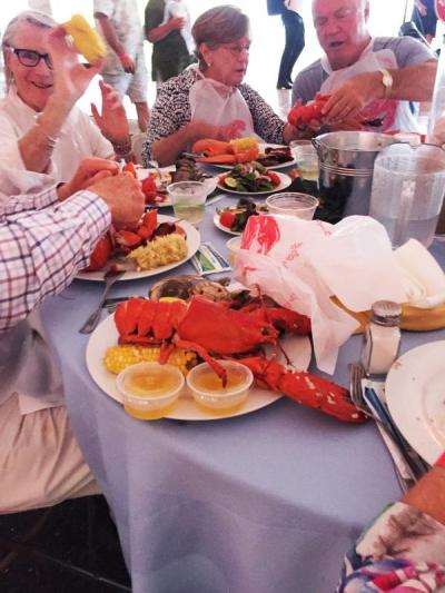 A heaping plate of lobster during the dinner portion of the evening