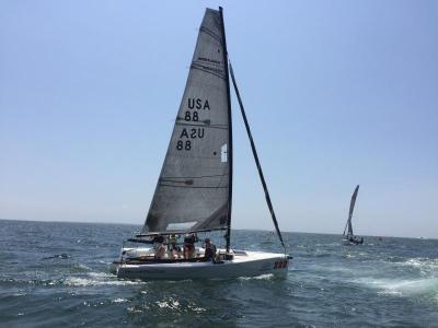 Mudratz boat Wild Deuces out of Connecticut. Mudratz is a non-profit that aims to provide opportunities for young sailors to compete