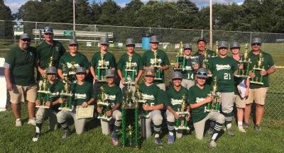 Dartmouth’s 12U team after winning the Steele tournament in back-to-back wins on Sunday