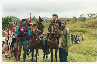 Vincent on horseback in East Timor. Photo courtesy: Deputy Vincent