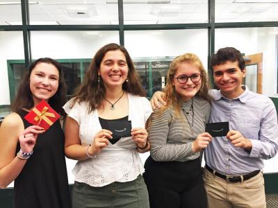 The four finalists, from left to right: First place winner Isabella Rapoza; second place winner Alexis Arruda; and third place winners Makena Wolfe and Miguel Pereira - Dartmouth, MA news