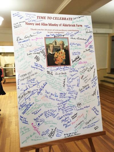 Dartmouth, MA news - Guests signed a poster for the honorees. Photo courtesy: Marcy Wintrub