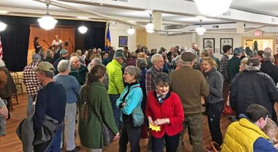 Dartmouth, MA news - The Grange Hall in Russells Mills Village was packed with well-wishers. Photo courtesy: Marcy Wintrub