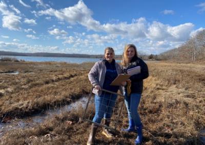 Dartmouth, MA news - Lloyd Center volunteers Samantha Medeiros and Hannah Oliver. Photo courtesy: Lloyd Center for the Environment