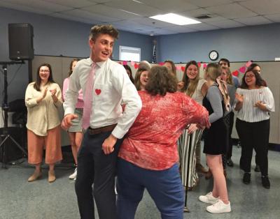 Debbie Pontes grabbed Camden Lawton for a dance. “He was too cute,” she said afterwards.