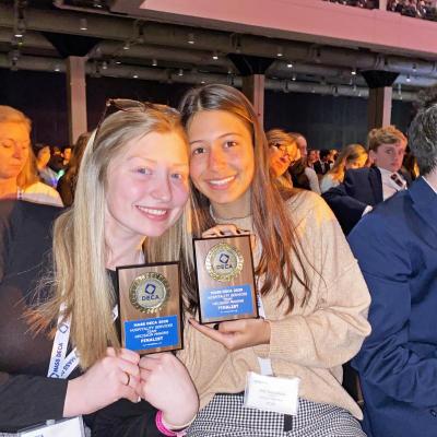 Riley Haynes and Orly Gonsalves with their 7th place awards. Photo courtesy: Patricia Kane