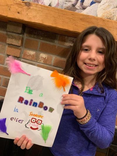 Dartmouth Week - Dartmouth, MA news - Third grader Annabel Trahan chose “Be a rainbow in someone else’s cloud” for her quote. Photo courtesy: DPD