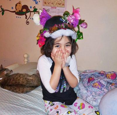 Myah Nogueira, 6, won "Best homemade hat" for her creation. Photo courtesy: Debbie Botelho