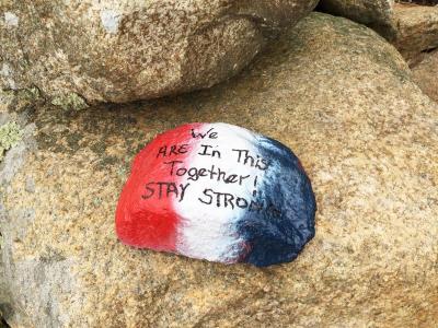 Dartmouth Week - Dartmouth, MA news -  Painted rocks bearing messages line land trust trails and other spots in Dartmouth
