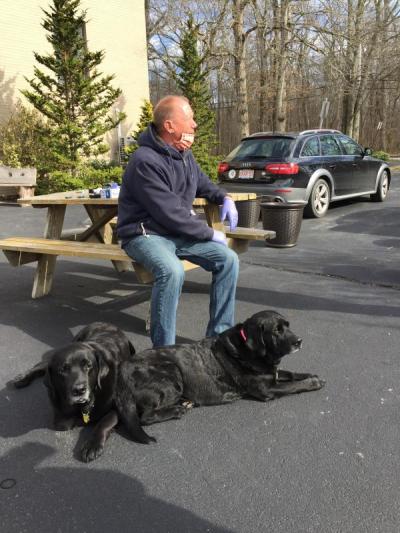 Dartmouth Week - Dartmouth, MA news - Chef Chris Schlesinger with his dogs during the event