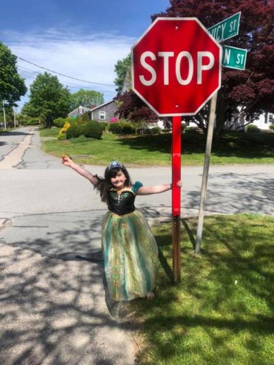 Anabel Wilkinson gets ready for the parade. Photo courtesy: Nicole Wilkinson