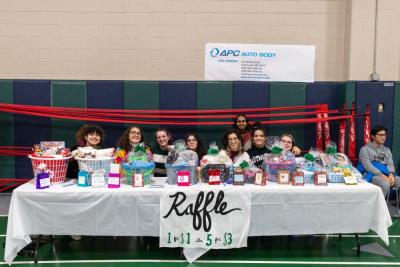 Honors Society students and local businesses donated items to go in homemade gift baskets for the raffle.