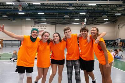 The winning team, “Booyakasha,” poses for a photo after their victory. Left to right: Louie Freitas, Victoria Carvalho, Aubrey Carberry, Aidin Griffin, Michael Correia, and Haley Jenkins.