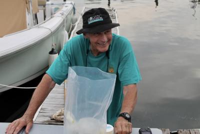 Larry Harris, retired professor of marine biology at the University of New Hampshire, is exited to keep studying the sea.