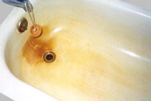 iron in water,rusty water,orange water,staining from water