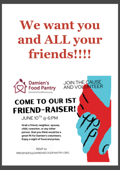 Damien’s Pantry, Friend-Raiser, Volunteer