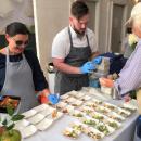 Chefs from Jansal Valley Provisions and Sid Wainer & Son serve up marinated heirloom tomatoes with whipped ricotta and lavash.