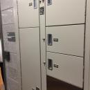 Evidence lockers are set into the laboratory’s wall, accessible with a key from both sides.