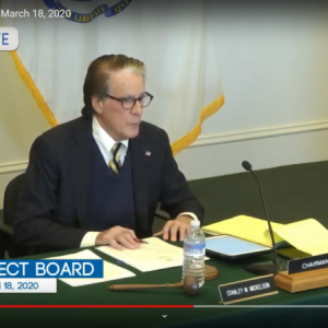 Dartmouth Week - Dartmouth, MA news - Select Board chair Stanley Mickelson during the emergency meeting on Wednesday evening, as seen from Youtube Live