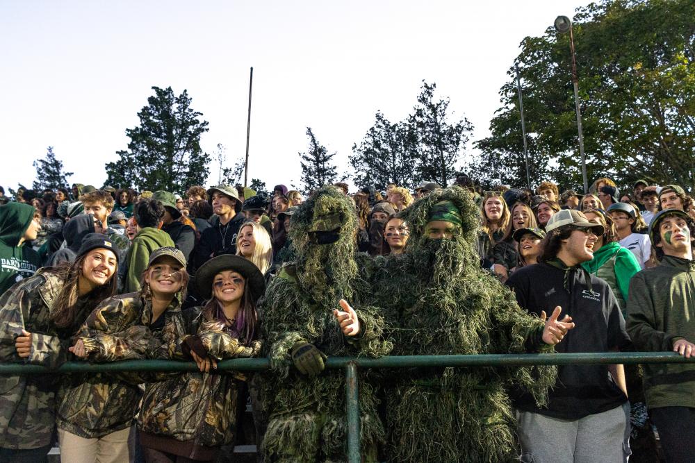 The student section was decked out in camo for the game.