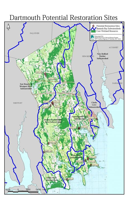 A map of areas where residents could be required to change their septic tanks. Courtesy: Buzzards Bay Coalition