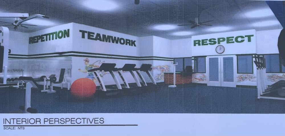 A rendering of how the interior the weight room will look. Source: Steve Burgo