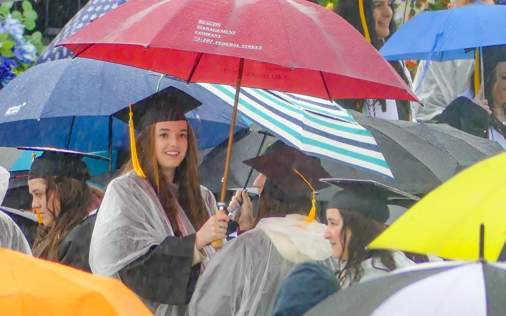 Students looking for their seats.