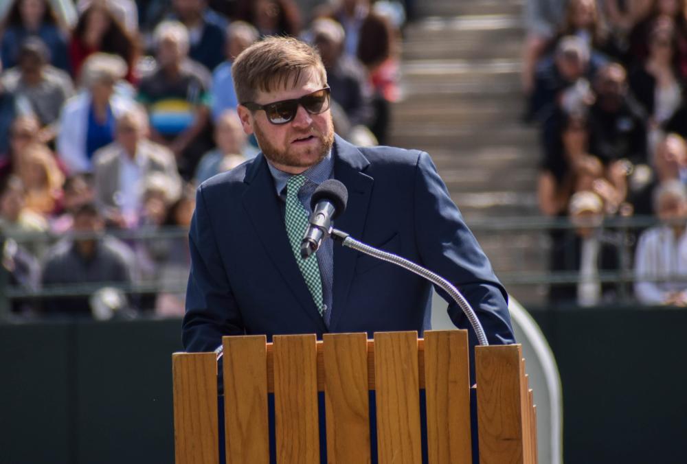 Principal Ryan Shea addresses the Class of 2025 with his final piece of advice: keep understanding one another.
