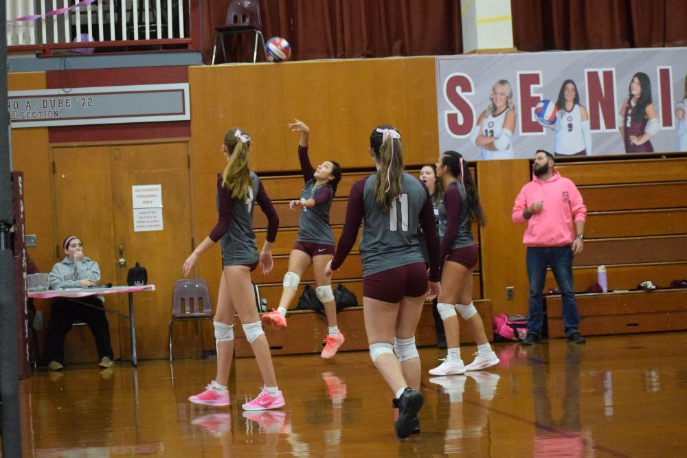 Savannah Morris keeps her eye on the ball. vball