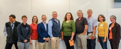 All speakers and representatives present at the summit. (From left to right): Vincent Furtado, Audra Riding, Jen Downing, Mark Sylvia, Chris Markey, Susan Murray, Dale Leavitt, Seth Garfield, Liz Wiley and Christine Smith. representatives