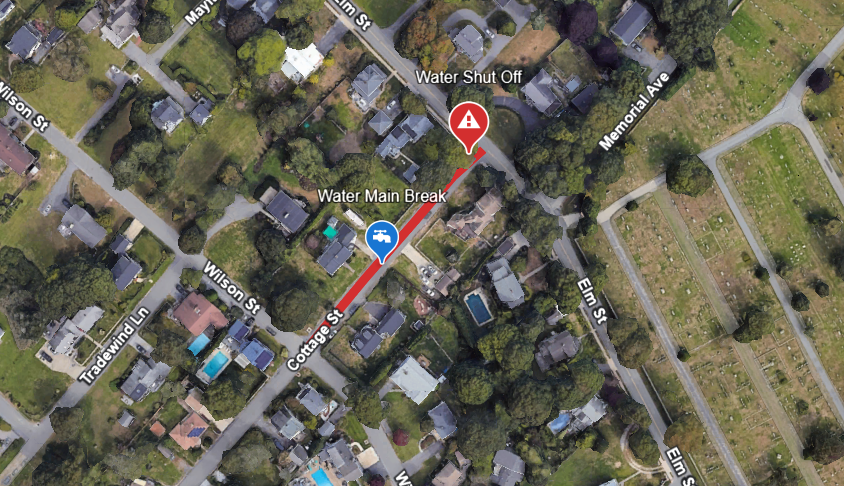 The area affected by the break. Source: Jessica Dastous