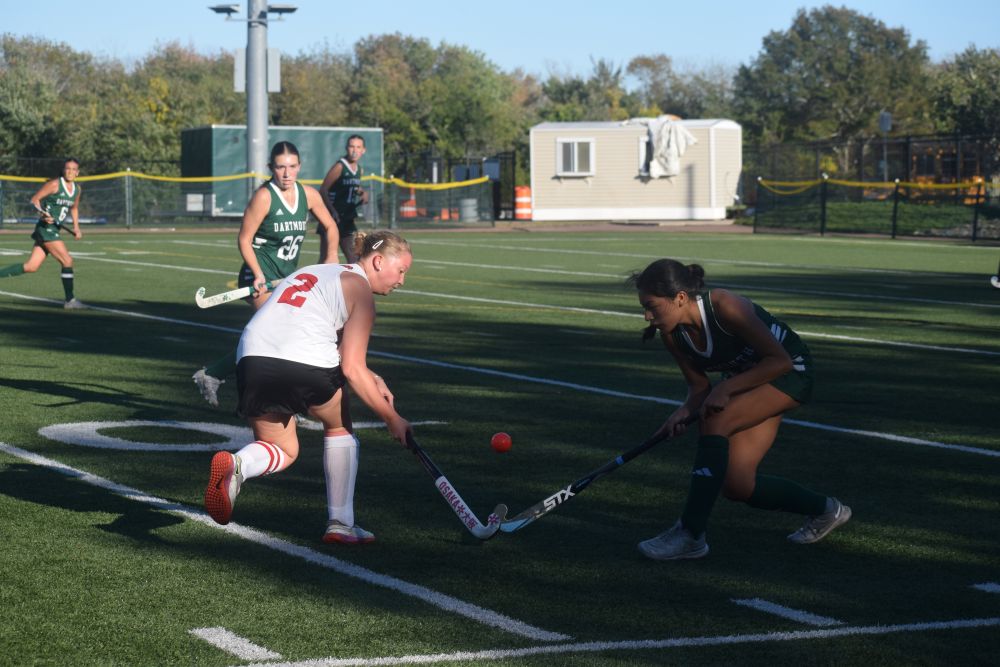 The ball flies in the air in the midst of the game. Photos by Kat Sheridan