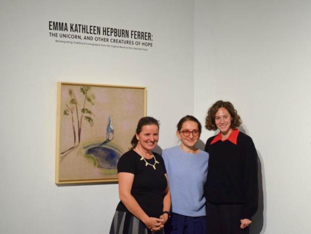 Gallery Director Vierra Levitt, Sapar Contemporary Director Nina Levant and Emma Kathleen Hepburn Ferrer. Photos by Kat Sheridan