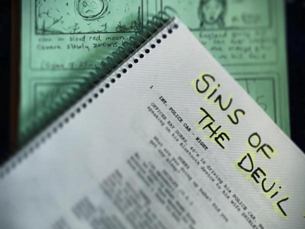 The first script and storyboard for Sins of the Devil. Source: Garry Medeiros