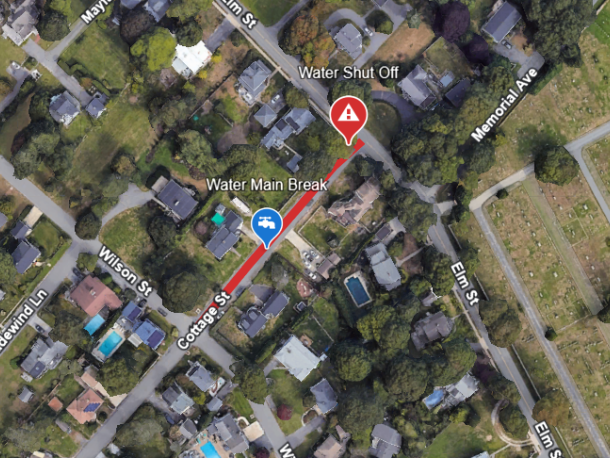 The area affected by the break. Source: Jessica Dastous