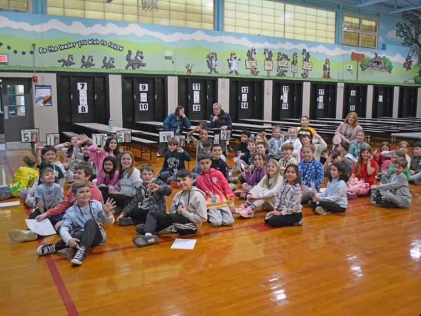 The kids gathered to watch a Zoom call with Veronica Johnson, a designer for ST Math. Photos by Kat Sheridan